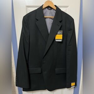 NEW—HAGGAR Men’s Black Suit Jacket, Size 44R